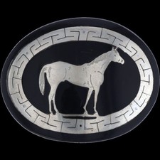 N Silver Handmade Horse Rancher Western Cowboy Cowgirl Country Vtg Belt Buckle