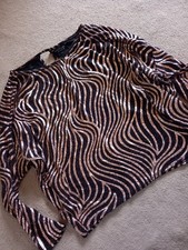 Dorothy Perkins Gold & Black Going Out Party Top Non Iron Uk 16