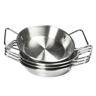 8.3 Inch 27 Oz Silver Stainless Steel Au Gratin Small Baking Dish Pan 4 PCS