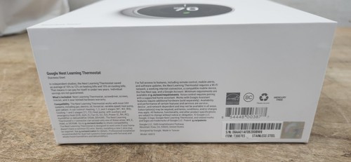 Google Nest Learning Thermostat 3rd Gen- Stainless- T3007ES -NEW/OPEN BOX- - Picture 15 of 15