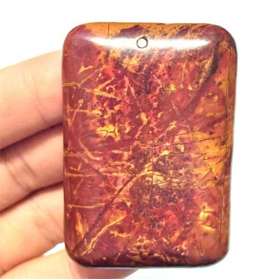 Natural Picasso Stone Rectangle   Pendants Bead Necklace   Jewelry Making *pz