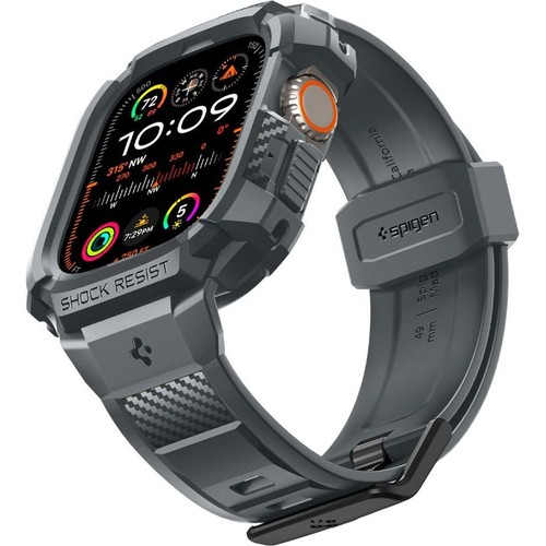 Schutzhülle mit Armband für Watch Ultra 2/1 49mm Uhrarmbänd Cover Spigen Grau - Zdjęcie 3 z 12