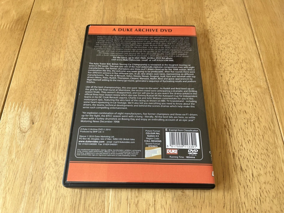 BTCC British Touring Car Championship 1998 Season Review DVD Rickard Rydell - Image 2 of 3