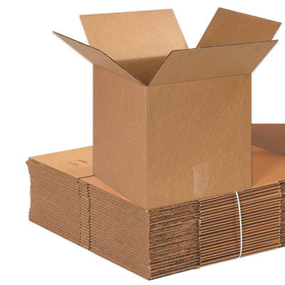 131313 Cube Corrugated Cardboard Box 13'' L X 13'' W X 13'' H, Kraft, for Shipping,