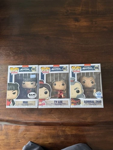 Funko Pop! Animation Avatar bundle- Mai #1003 Ty lee #997 Admiral Zhao #998