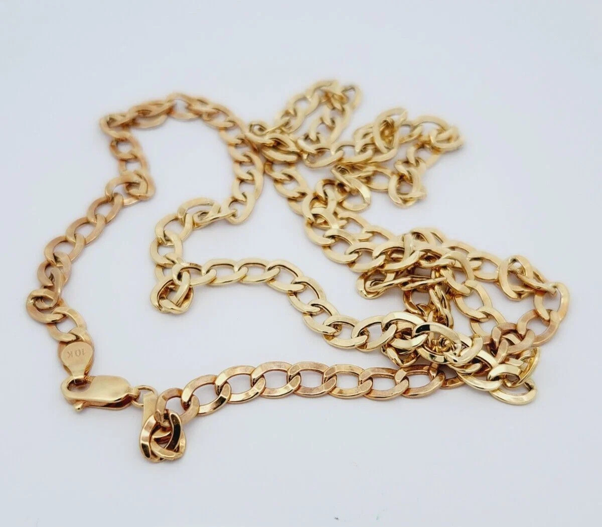 10KT Yellow Gold Curb Link Hollow Chain L 28.02 inches x 5.44mm x 1.65 mm