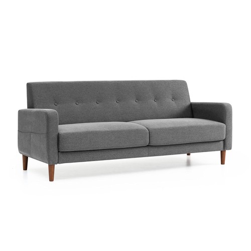 Adair Mid-Century Modern Sofa Couch with Armrest Pockets, Tufted Linen Fabric... - Picture 3 of 9
