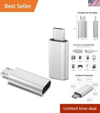 2 Pack Micro USB to USB C Adapter - Universal Compatibility for Galaxy Devices