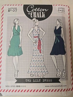 Cotton & Chalk #07 The Lily Dress & Sash Pattern Misses' XS-XL (6-20) Uncut T&C