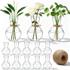 Glass Plant Propagation Stations Vases with Hemp Rope Jars Gardening Gifts