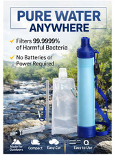 Portable Water Filter Straw Camping Hiking Travel Emergency Purifier Kits