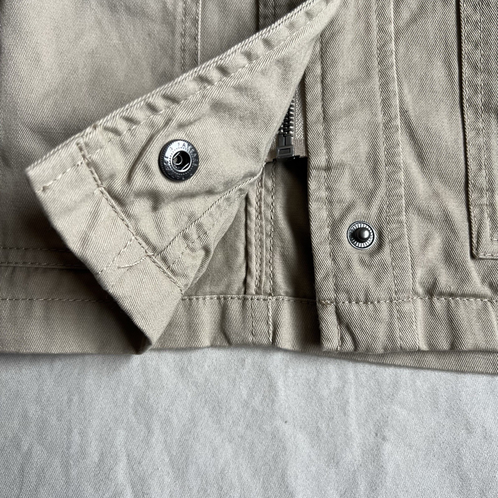 FatFace Military Field Jacket Size 6 Beige Utility Cotton Zip Up Coat image 8