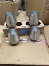 Stainless Steel Stemless Wine Glasses 18oz Set Of 4 Shatterproof Dishwasher Safe