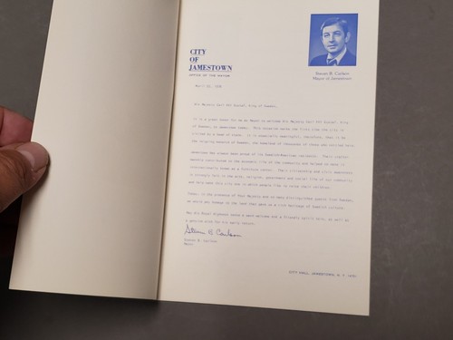 Vtg 1976 Program Booklet His Majesty Carl XVI Gustaf King of Sweden Jamestown NY - Picture 3 of 4