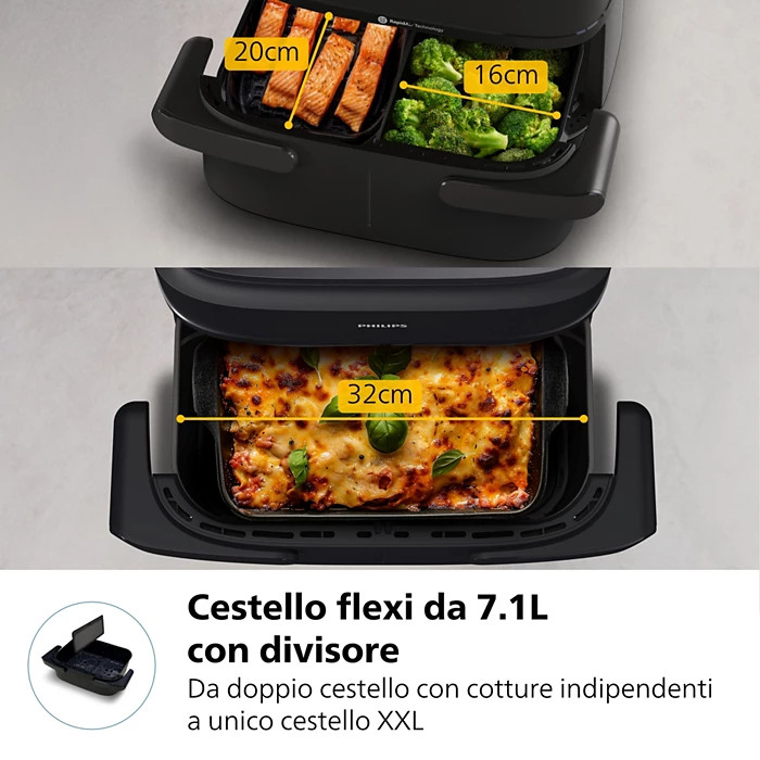 AIRFRYER,DUALBASKET,FRIGGITRICE A ARIA,FRIGGITRICE AD ARIA,NA150,PHILIPS foto 3