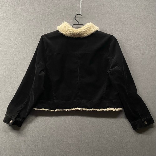 Vtg Y2K Dollhouse Corduroy Jacket Faux Sherpa Collar Womens 3X Black Lined - Picture 5 of 15