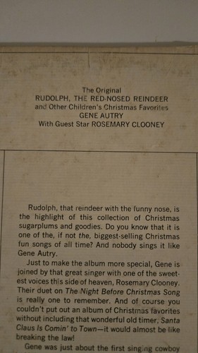 1964 The Original Rudolph The Red-Nosed Reindeer Vinyl Record By Gene Autry Rare - Picture 6 of 6