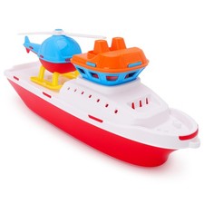 17" Floating Tugboat Bathtub Pool Toy for Toddlers Water Boat with Remo...