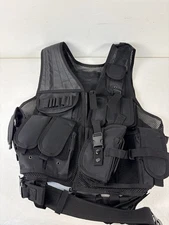 ZABEWA Series Tactical Vest Black Adjustable Military Combat Training Paintball
