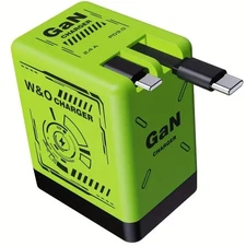 120 Watt 2 In 1  Charger USB-C  & Lightening Connectors Wall Charger - Green
