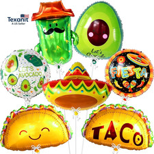 , Big Mexican Fiesta Balloons - Pack of 7 Fiesta Party Decorations Mexican B
