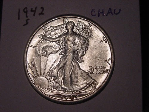 1942-S WALKING LIBERTY HALF CHOICE AU POPULAR DATE NICE BU LOOK SHIPS FREE