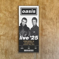 2025 OASIS Reunion Tour Replica Ticket Stub Customizable Any Seat