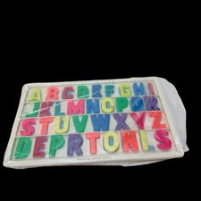 Vintage FISHER-PRICE LETTER TRAY Complete 35 Magnetic Letters for School Desk