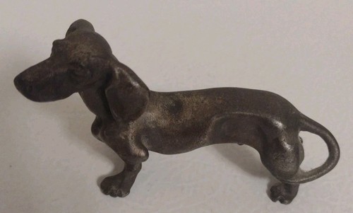 Vintage USA Solid Pewter Dachshund Animal Figurine Dog 3" - Picture 1 of 11