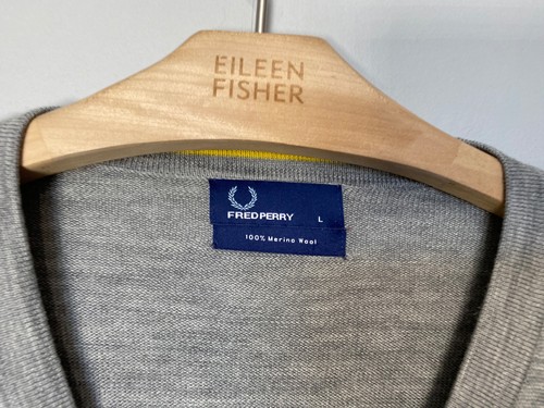 Fred Perry cardigan uomo 100% lana merino grigio taglia L - Foto 3 di 6