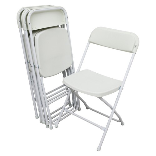 Commercial Portable Folding Stackable Chairs 5 Pack White Plastic - Picture 4 of 24