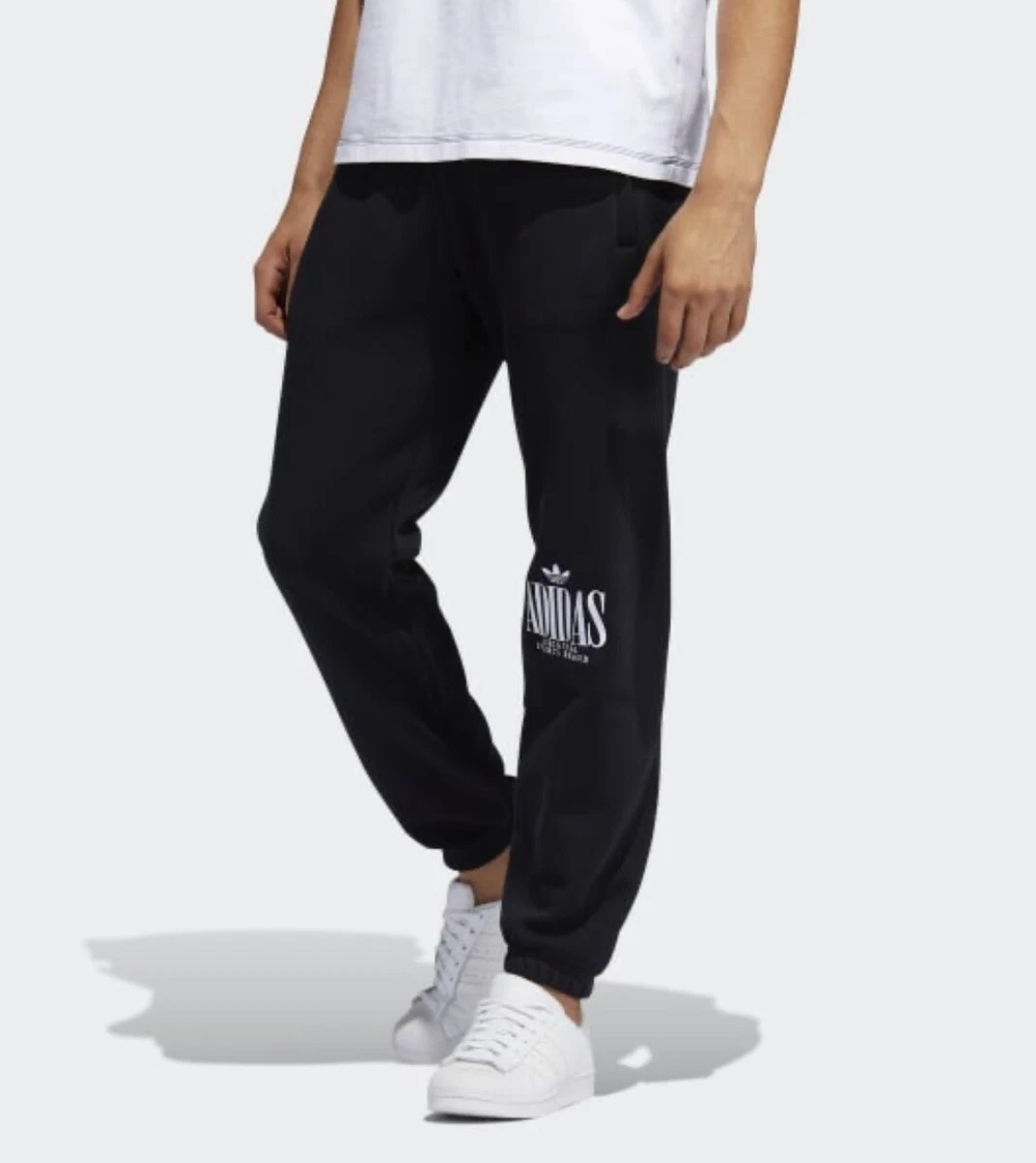 NEW Adidas Originals Trefoil Script Black Joggers SweatPants H32328 Size L  - XL