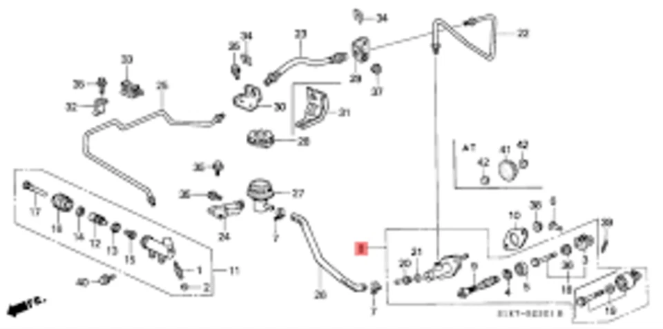 Honda Genuine New CIVIC INTEGRA DEL SOL Clutch Master Cylinder - Image 3 of 3