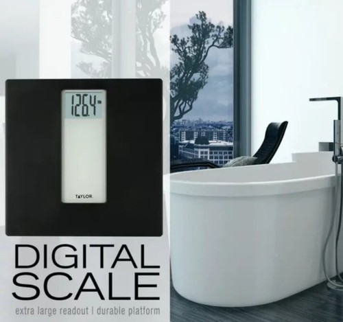 New Taylor Digital 400LB Capacity Black/Grey Bathroom Scale - Picture 5 of 7