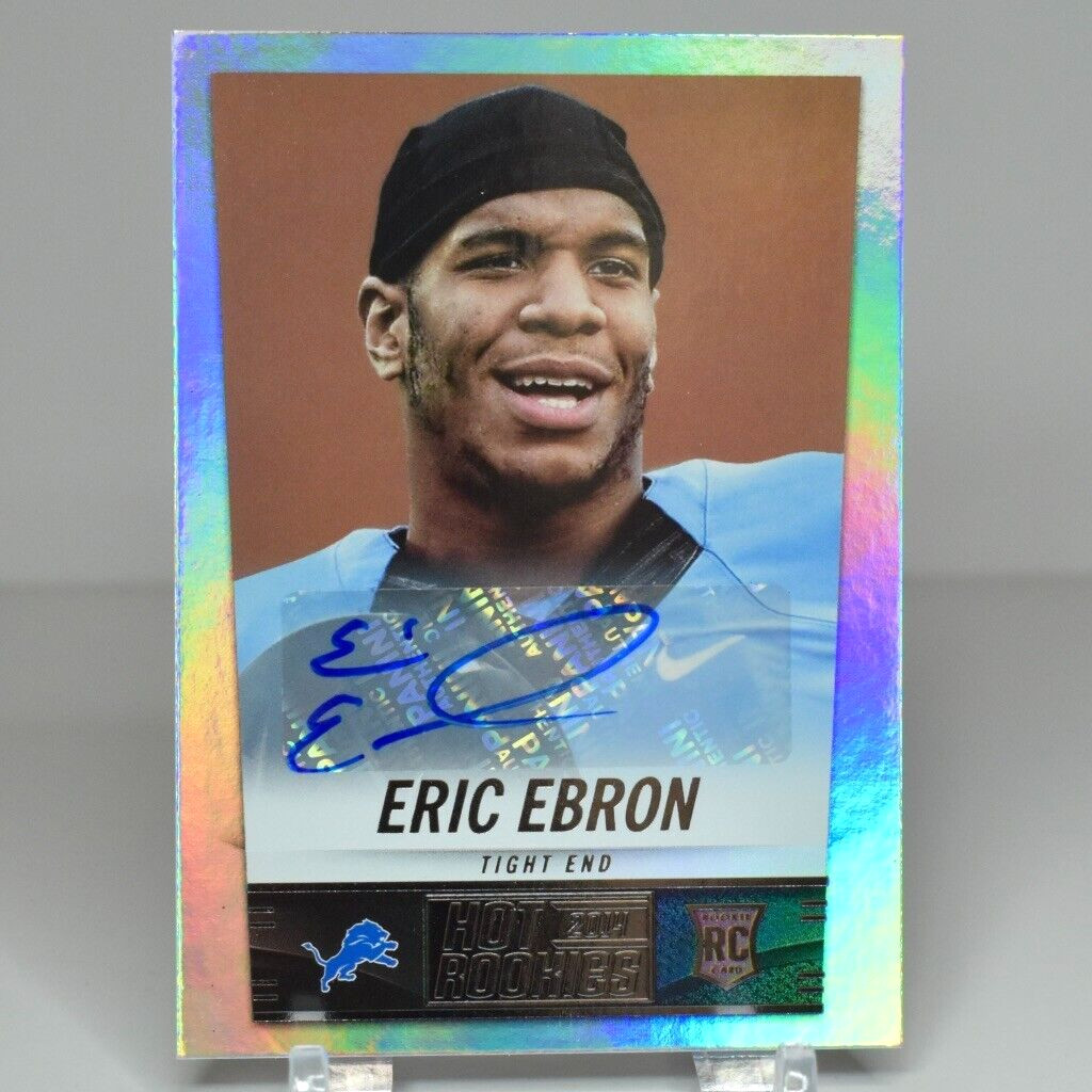 2014 Panini Score #369 Hot Rookies Eric Ebron Rookie Card Auto Detroit Lions NM