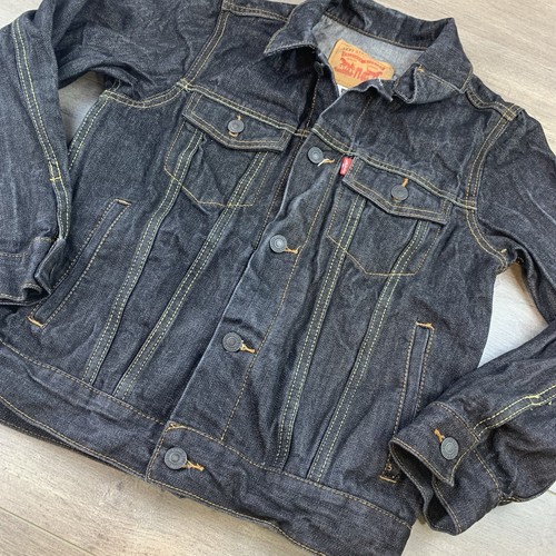 Levi’s Denim Jean Jacket Youth Medium (10-12 YRS) Blue Dark Wash Pockets Red Tab - Picture 5 of 14