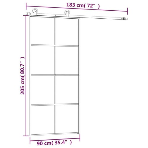 Schiebetür mit Beschlag ESG-Glas Aluminium Glastür Schiebetürsystem Schwarz neu - Bild 35 von 36