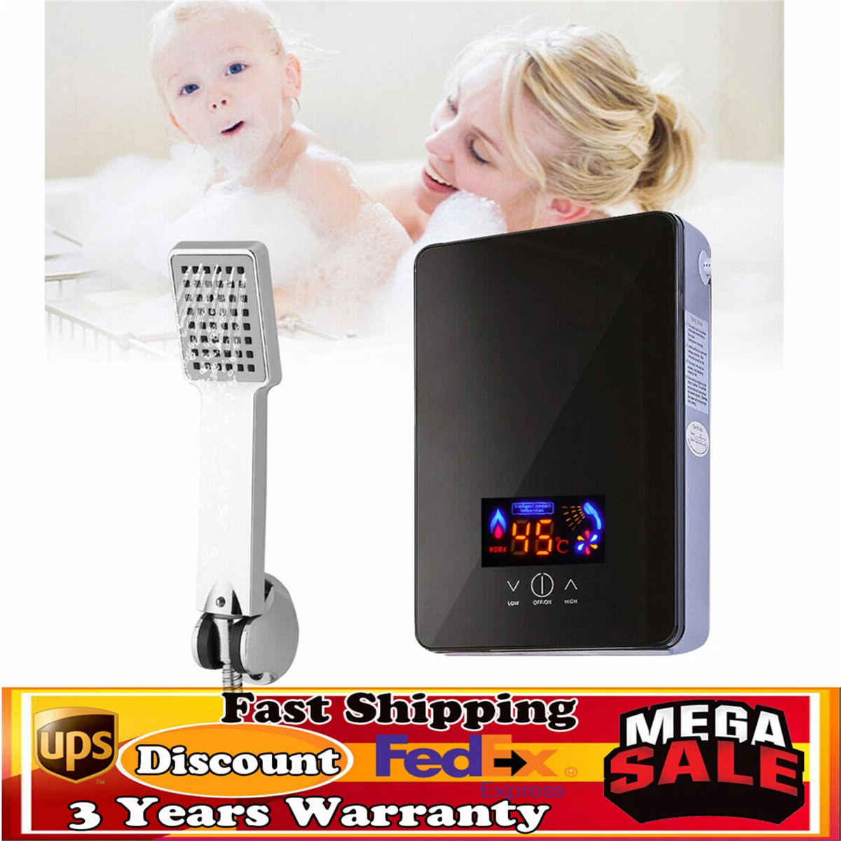 6500W 220V Instant Electric Tankless Hot Water Heater Kitchen Whole House  30-55℃ | eBay