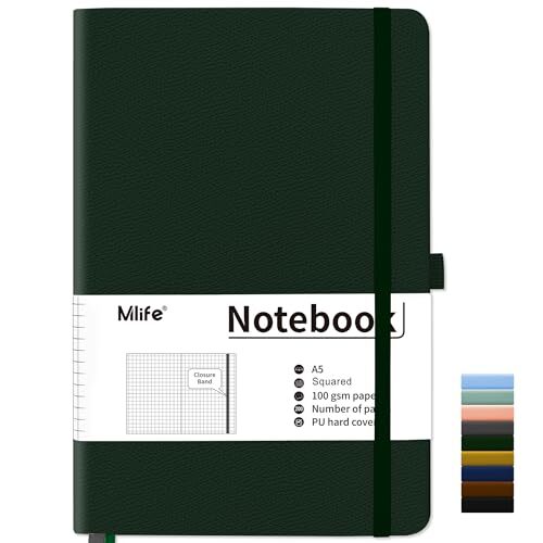 Graph Paper Notebook,200 Pages Journaling Notebooks with Pen Grid Green