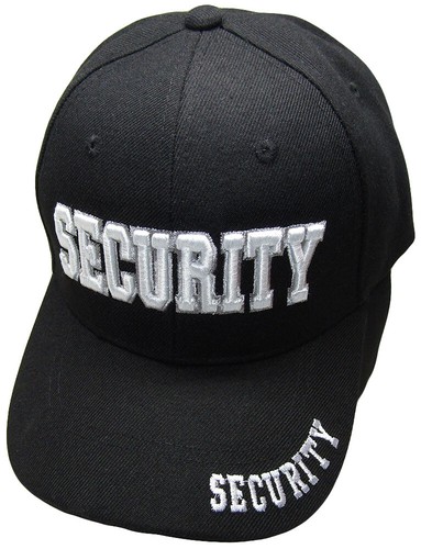 Security Hat Officer Guard Baseball Cap Adjustable Black Hat Headwear - Picture 2 of 6