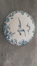  ANCIENNE ASSIETTE decorative   decor Oiseaux Chiffrée Dans La Masse 23cm 