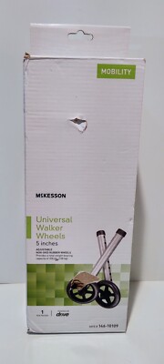 McKesson Universal Walker Wheels Adjustable 5 inches Rubber Wheels 1 Pair