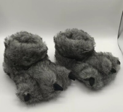 Monster Feet Furry Slippers Warm Funny Silly Shoes Kids Boys Girls