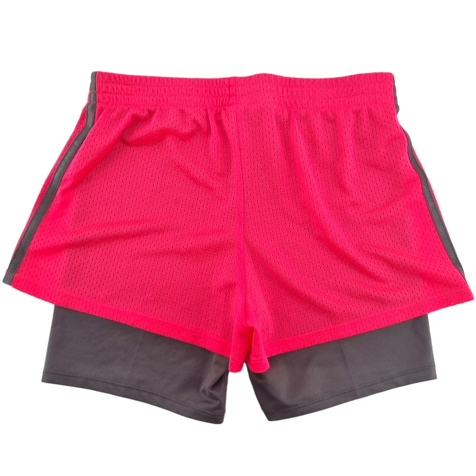 Champion Girls 2-in-1 Hot Pink/Gray Athletic/Activewear Stretch Bike Shorts XL  - Image 2 of 4