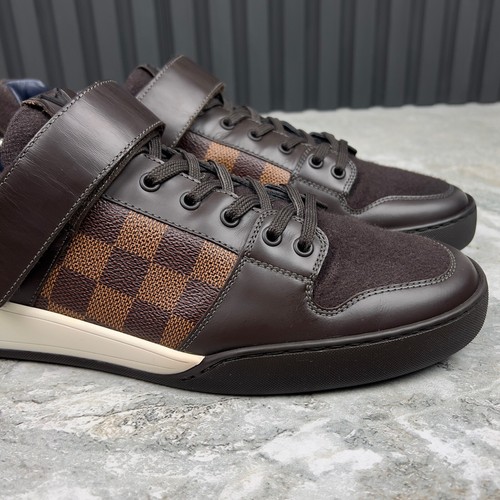 Louis Vuitton Elliptic Sneakers Damier Brown Leather 9 LV or 10 US 43 EUR - Picture 9 of 24