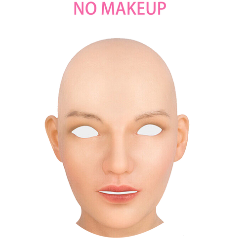 Realistic Silicone Female Face Mask Crossdresser Head Mask For women For Cosplay - Picture 30 of 30