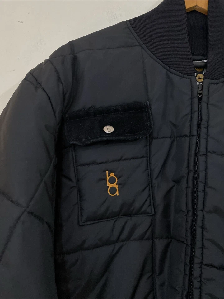 Bob Allen Black Puffer Quilted w/Black Suede Shooting Jacket MADE IN USA Size XL - Image 2 of 4