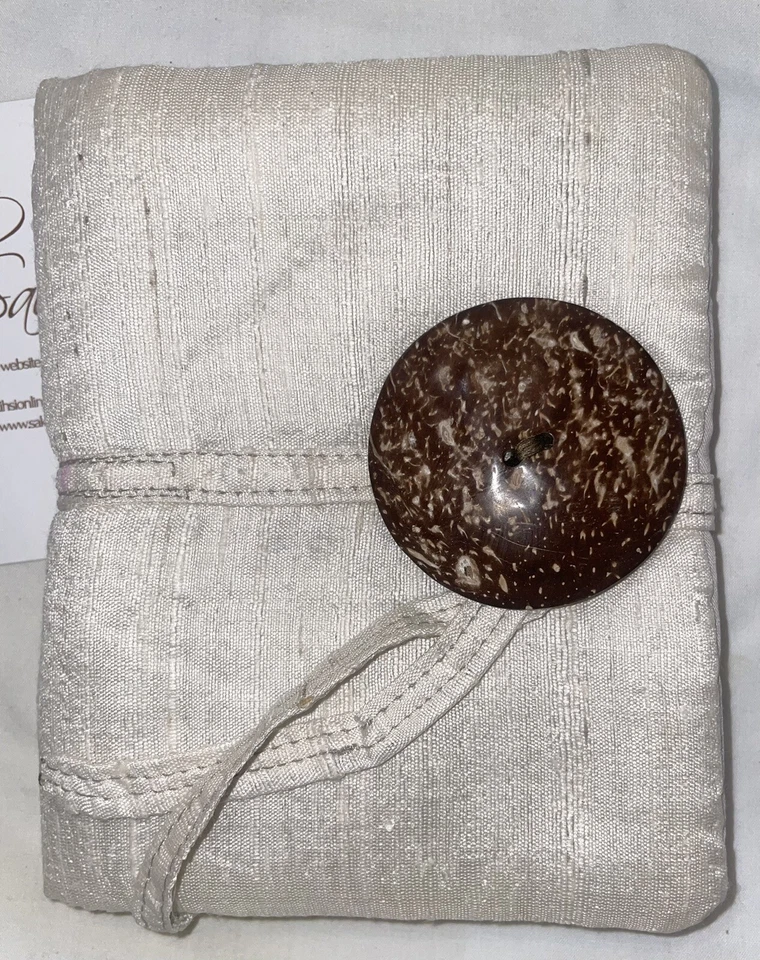 Journal Notebook Notepad Diary Cream Silk Organza With Tie Closure Sak Sum New - Image 2 of 4
