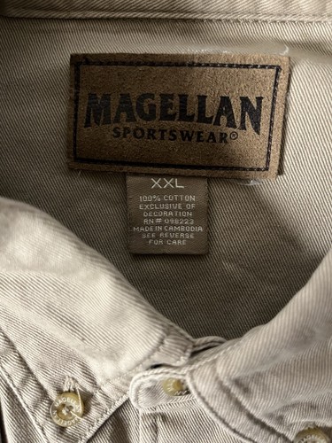 Magellan Camouflage Button Up Shirt Men's Size XXL Khaki And Camo - Picture 3 of 8