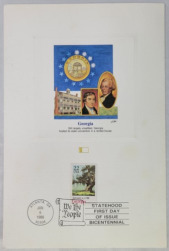 1st Day Of Issue - Georgia Bicentennial - Large Card & Stamp  - Bild 1 von 2